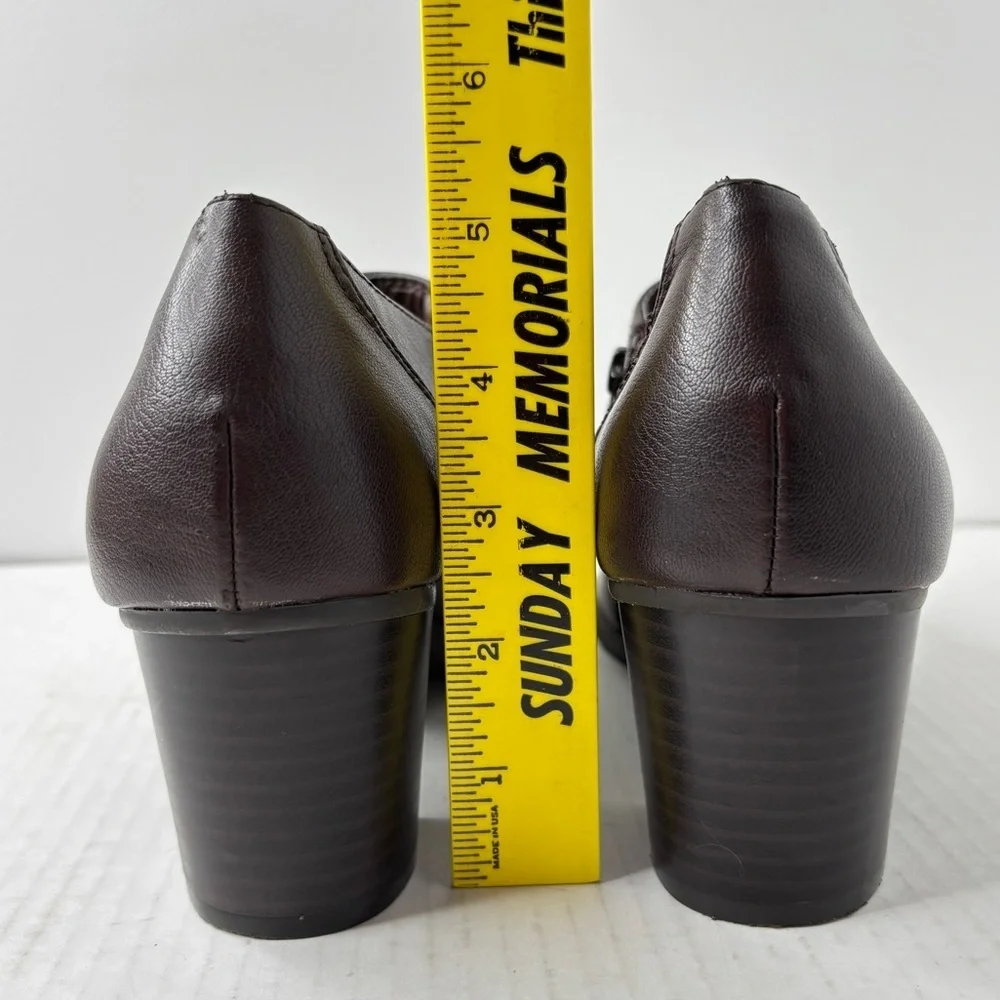 Wear Ever Brown Vegan Block Heel Ankle Boots Womens Size 8.5 Booties Shooties